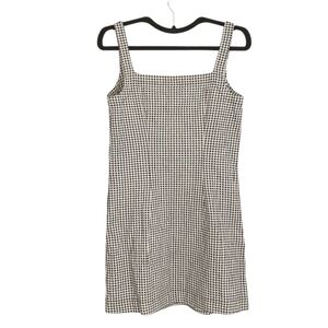 Checkered Sleeveless Dress with Pockets Black & White XS NWT